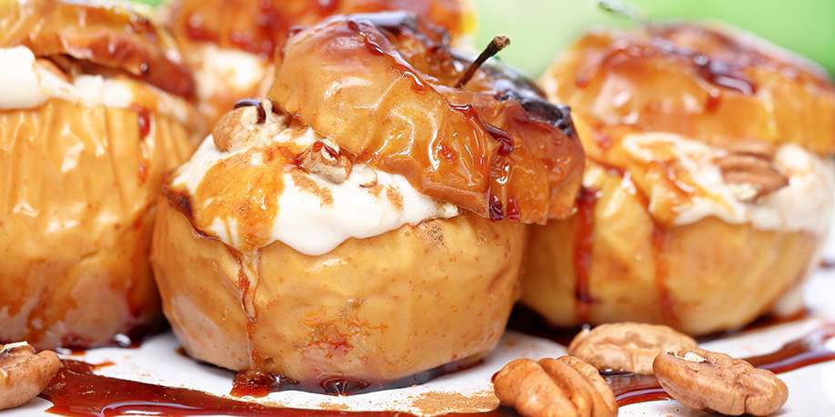 Baked Apples with Cream Cheese and Nuts