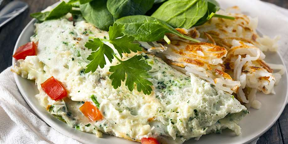 Baked Egg Whites with Spinach and Cottage Cheese