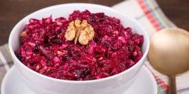 Beetroot Salad with Apple, Prunes and Walnuts