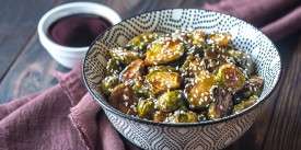 Brussels Sprouts with Soy Sauce and Sesame Seeds