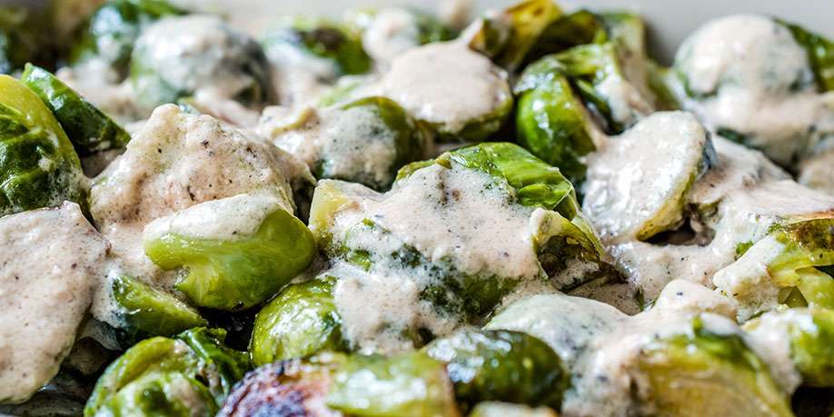 Brussels Sprouts with Tofu Sauce