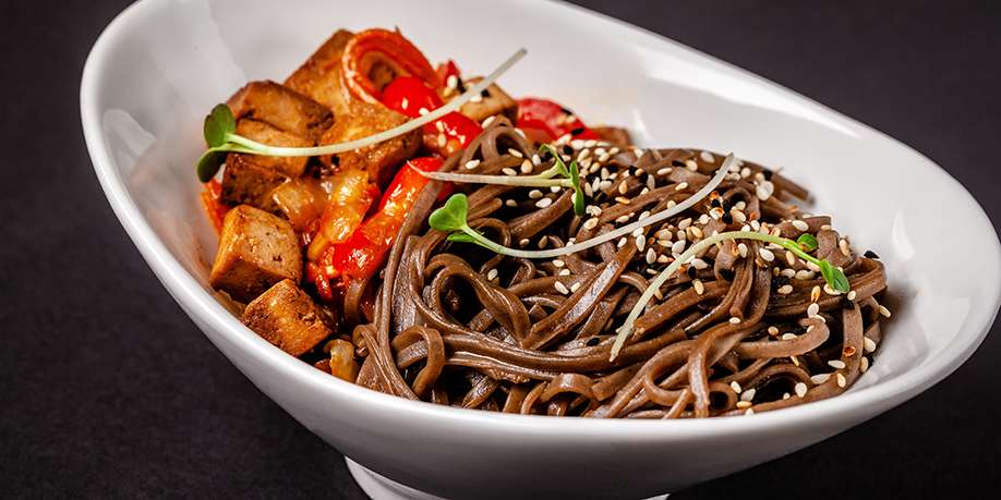 Buckwheat Noodles with Tofu and Eggs