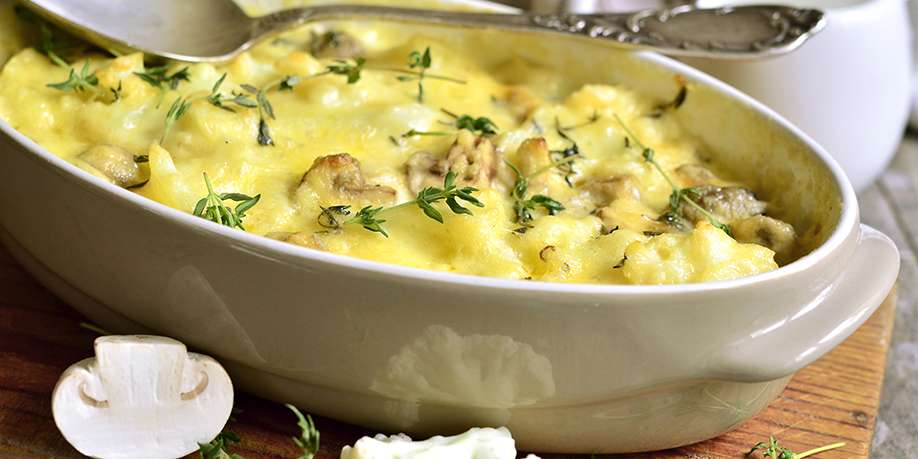 Cauliflower Baked with Mushrooms