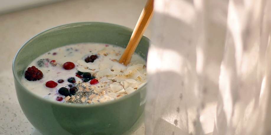 Chia Pudding with Berries and Coconut Chips