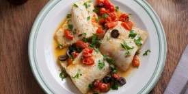 Cod in Tomato and Olive Sauce