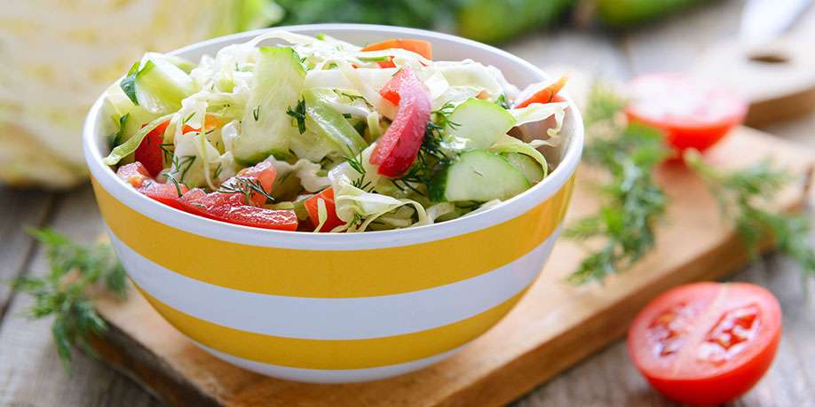 Fresh Cabbage and Tomatoes Salad