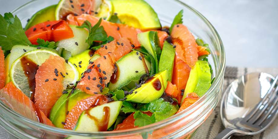 Grapefruit, Salmon and Avocado Salad