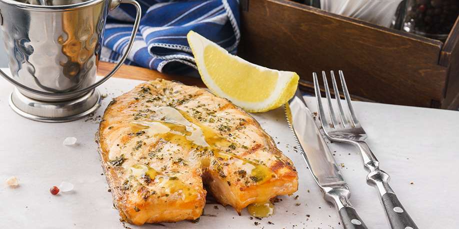 Grilled Salmon in Mustard Sauce