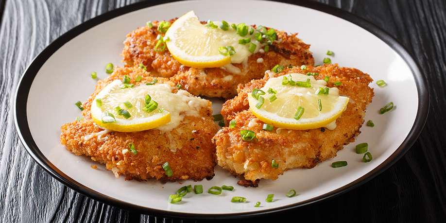 Ground Calamari Schnitzel with Onions