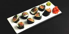 Salmon, Yellowtail and Cream Cheese Sushi Roll