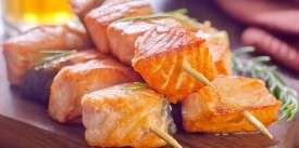 Salmon Kebab with Honey