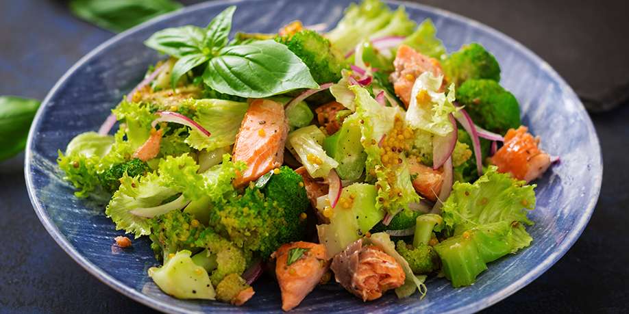 Salmon Salad with Flax Seed Dressing
