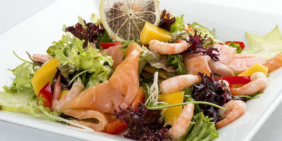 Salmon Shrimp Avocado Salad