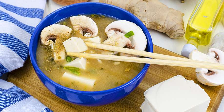 Soup with Tofu and Mushrooms