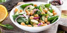 Spinach, Chickpea and Fresh Cucumber Salad