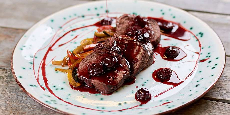 Tenderloin Steak with Cherry Sauce