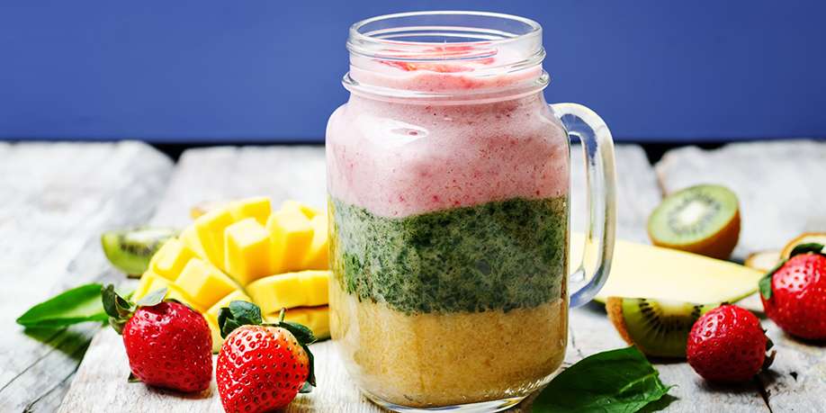 Three-layer Fruit and Vegie Smoothie