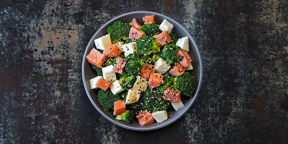 Tofu, Salmon and Broccoli Salad