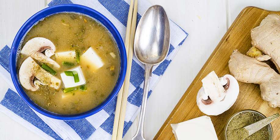 Tofu and Mushrooms Soup