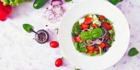 Tomato Salad with Feta Cheese and Herbs