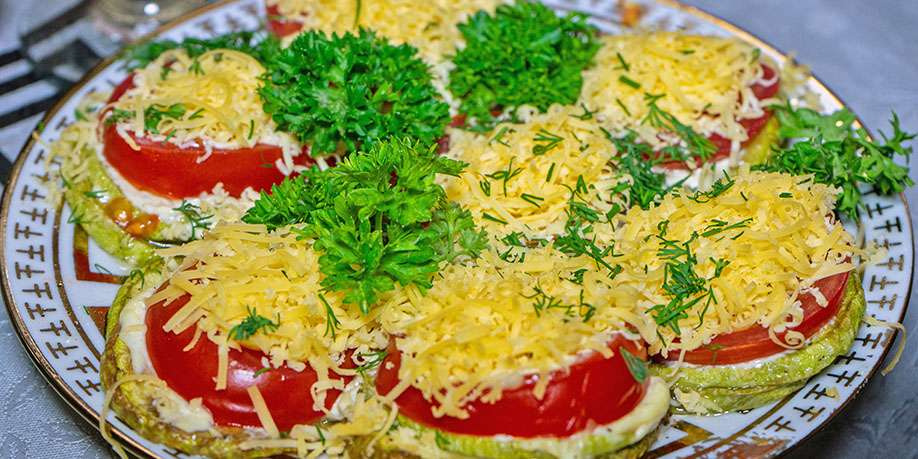Zucchini with Tomatoes and Cheese